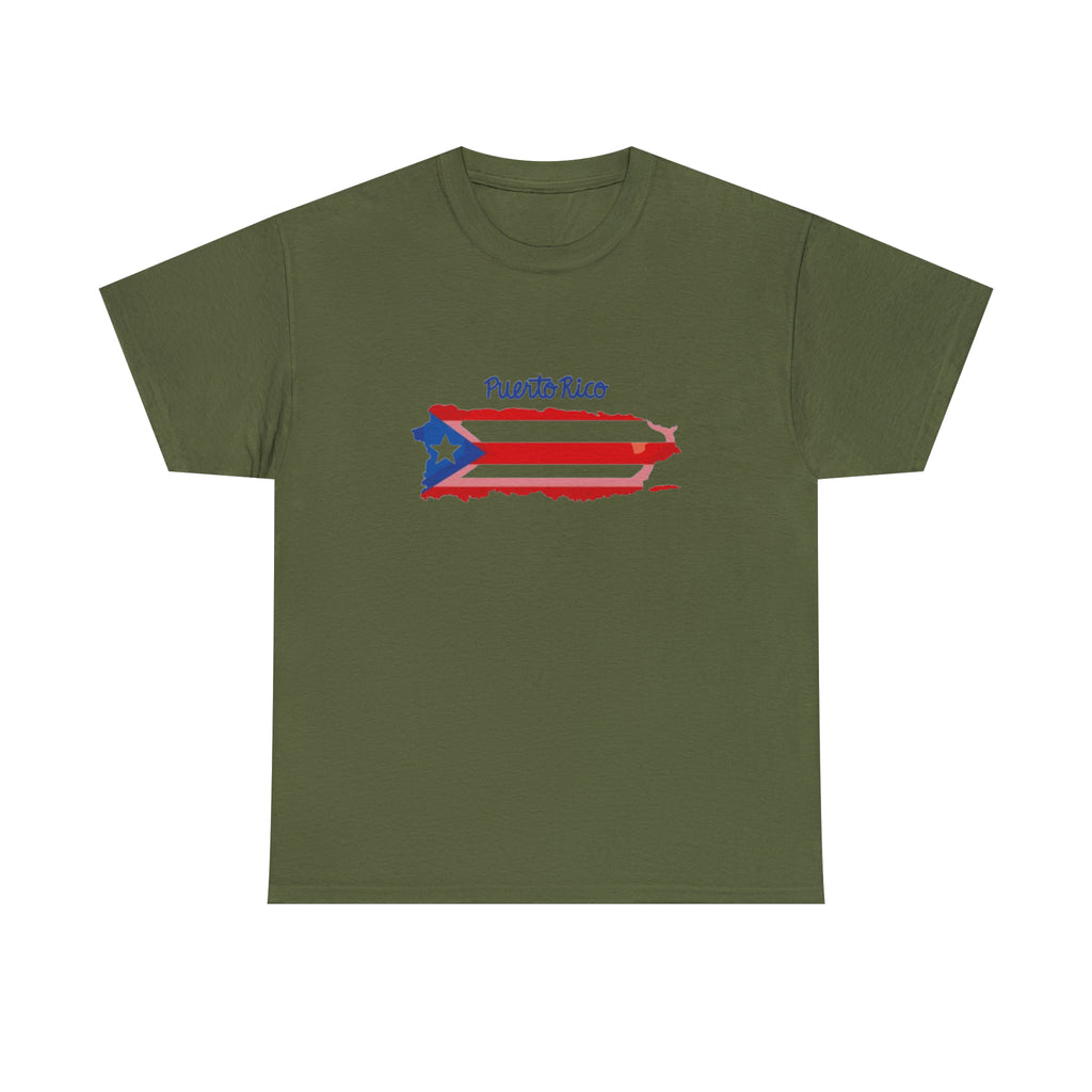 Island of Puerto Rico Flag Heavy Cotton Tee