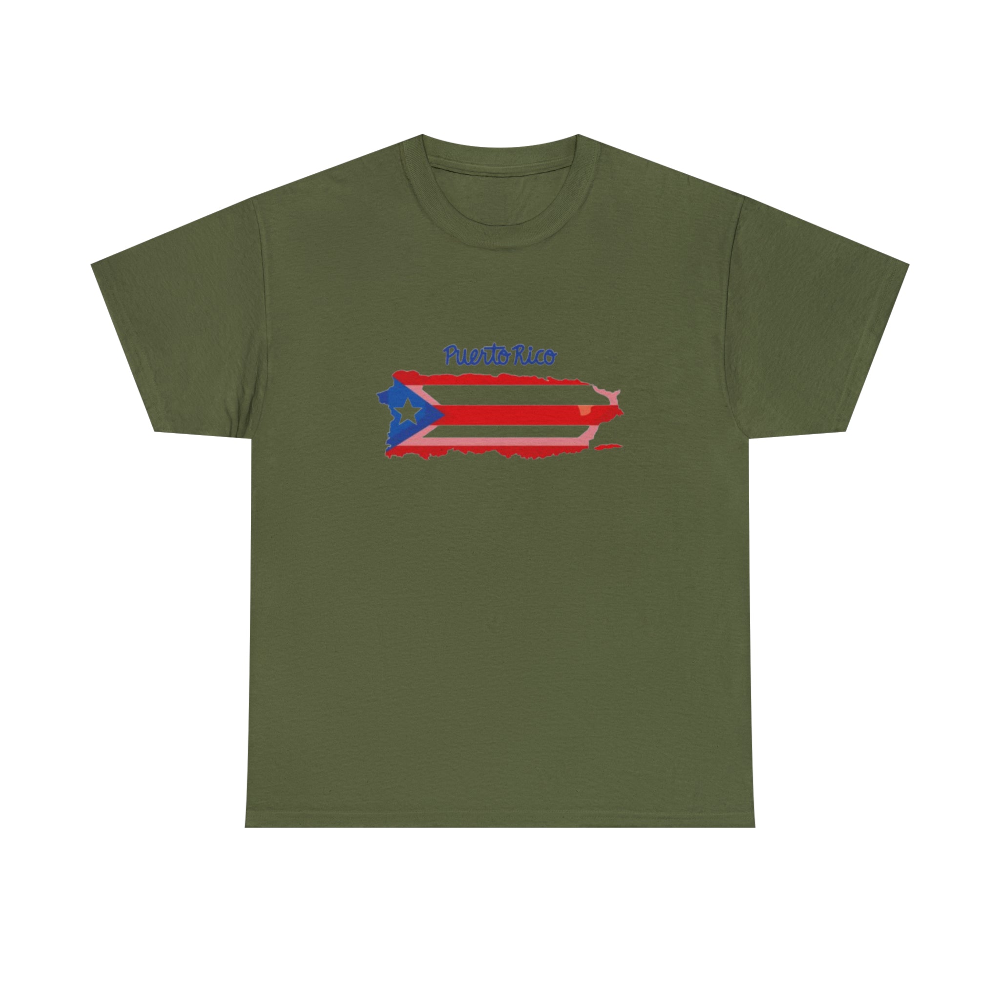 Island of Puerto Rico Flag Heavy Cotton Tee