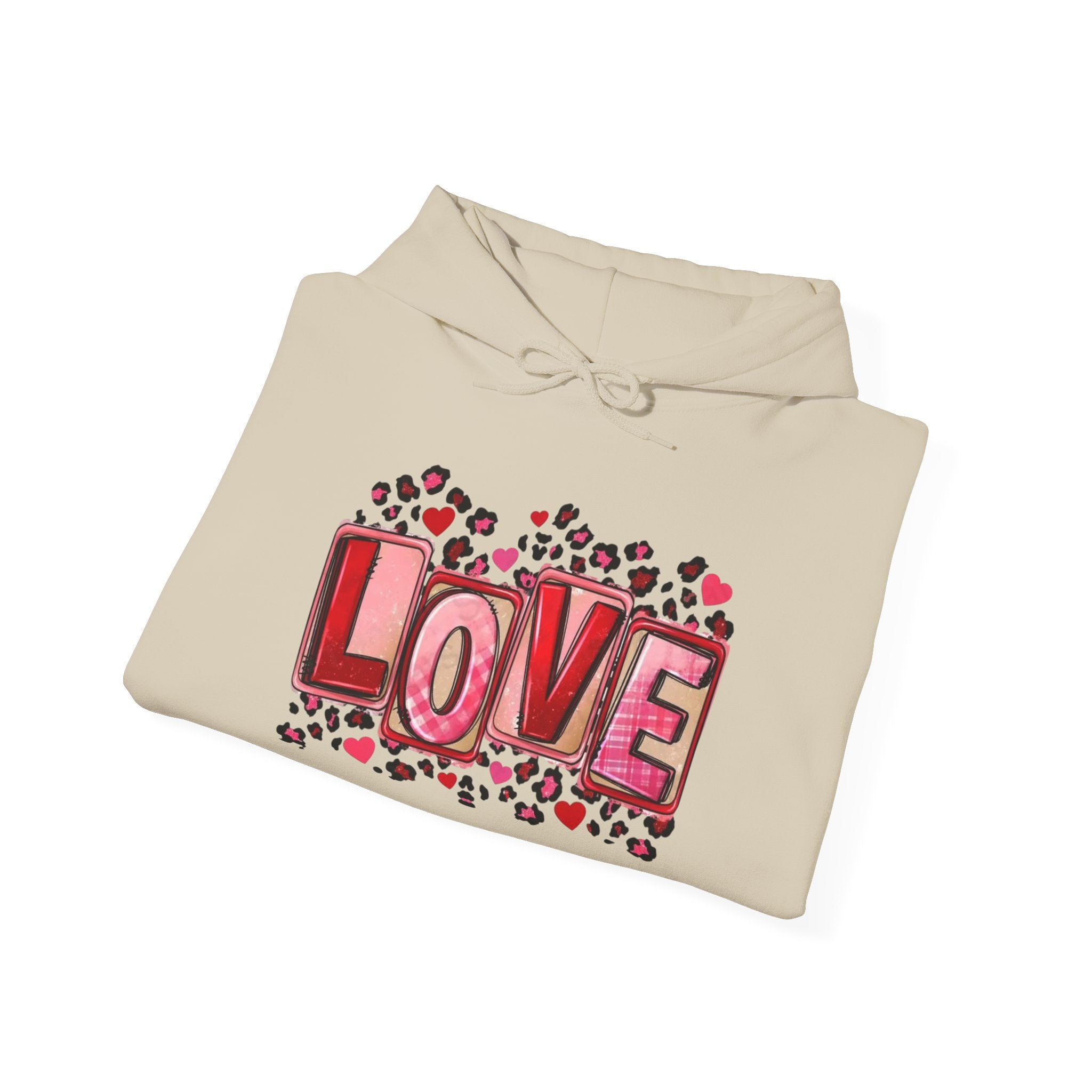 Valentine's Day Love Graphic Hoodie — Heart & 'LOVE' Valentine Pullover
