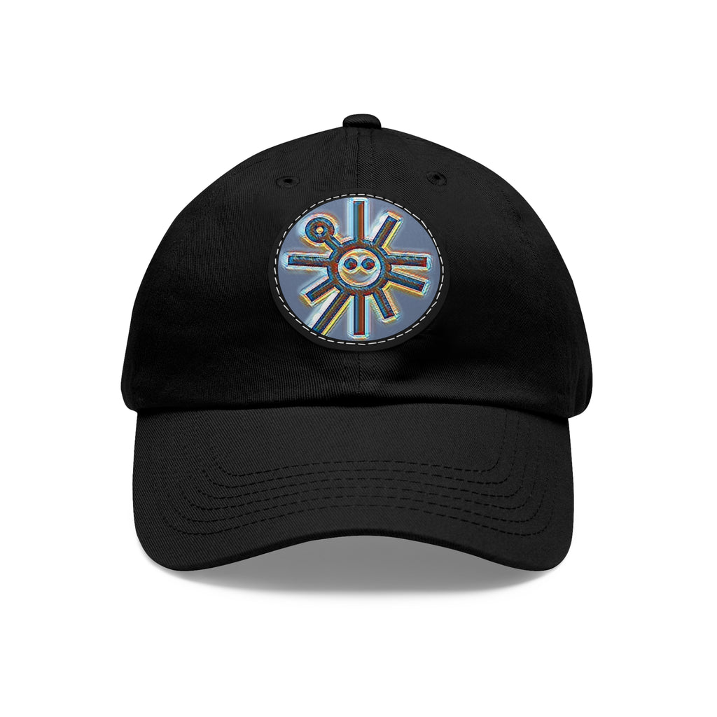 Taino Symbolism Dad Hat with Leather Patch (Round)