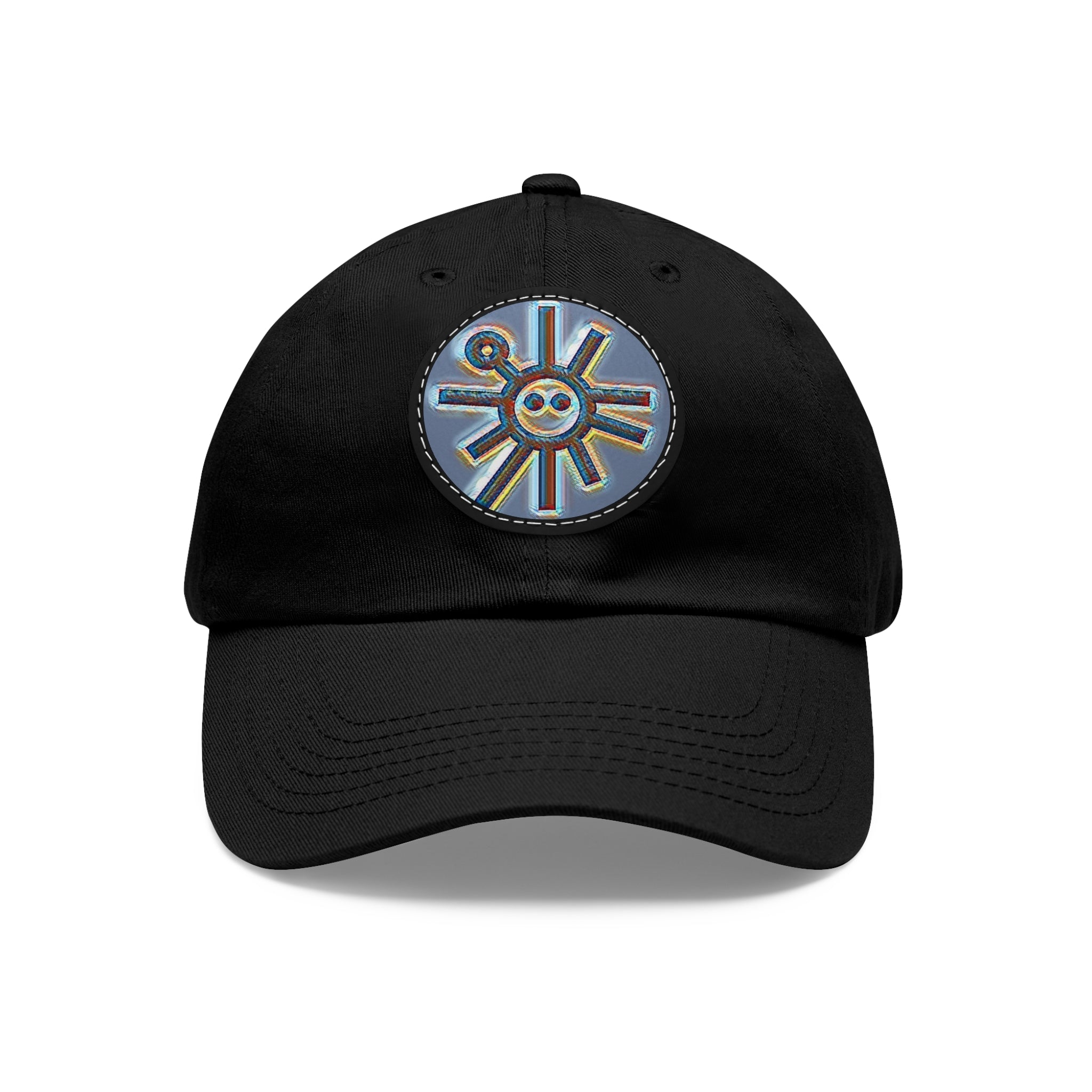 Taino Symbolism Dad Hat with Leather Patch (Round)