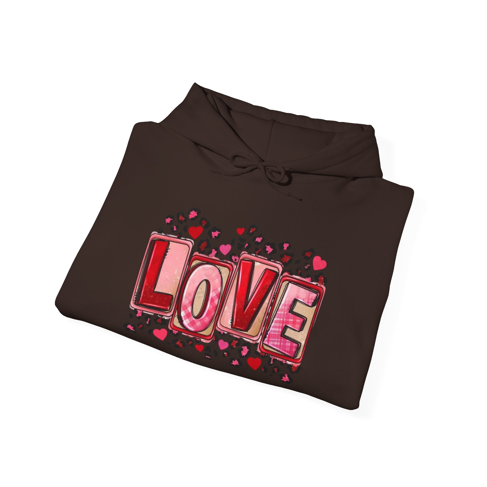Valentine's Day Love Graphic Hoodie — Heart & 'LOVE' Valentine Pullover