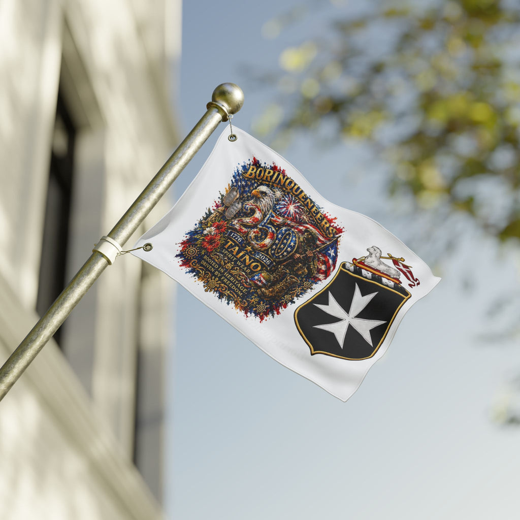Borinqueers 250th Double-Sided Patriotic Flag — Puerto Rican Taino Heritage Memorial