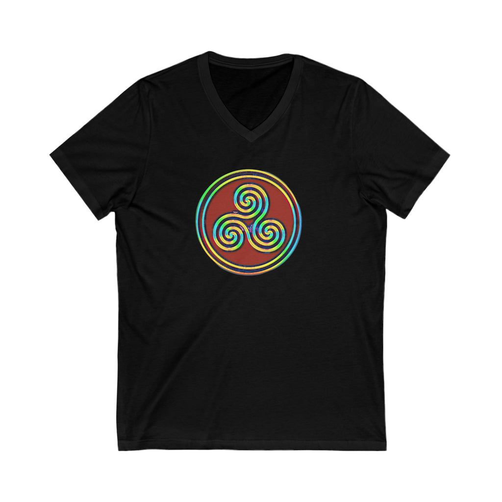 Taino Juracan Symbol Unisex Jersey Short Sleeve V-Neck Tee