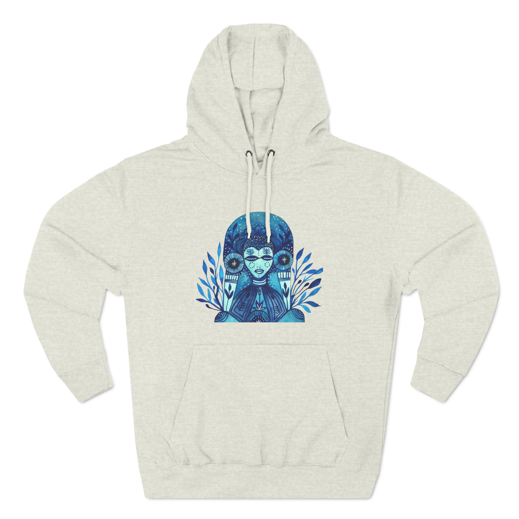 Taino Inspired Queen When Its Dark Look For The Stars Three-Panel Fleece Hoodie