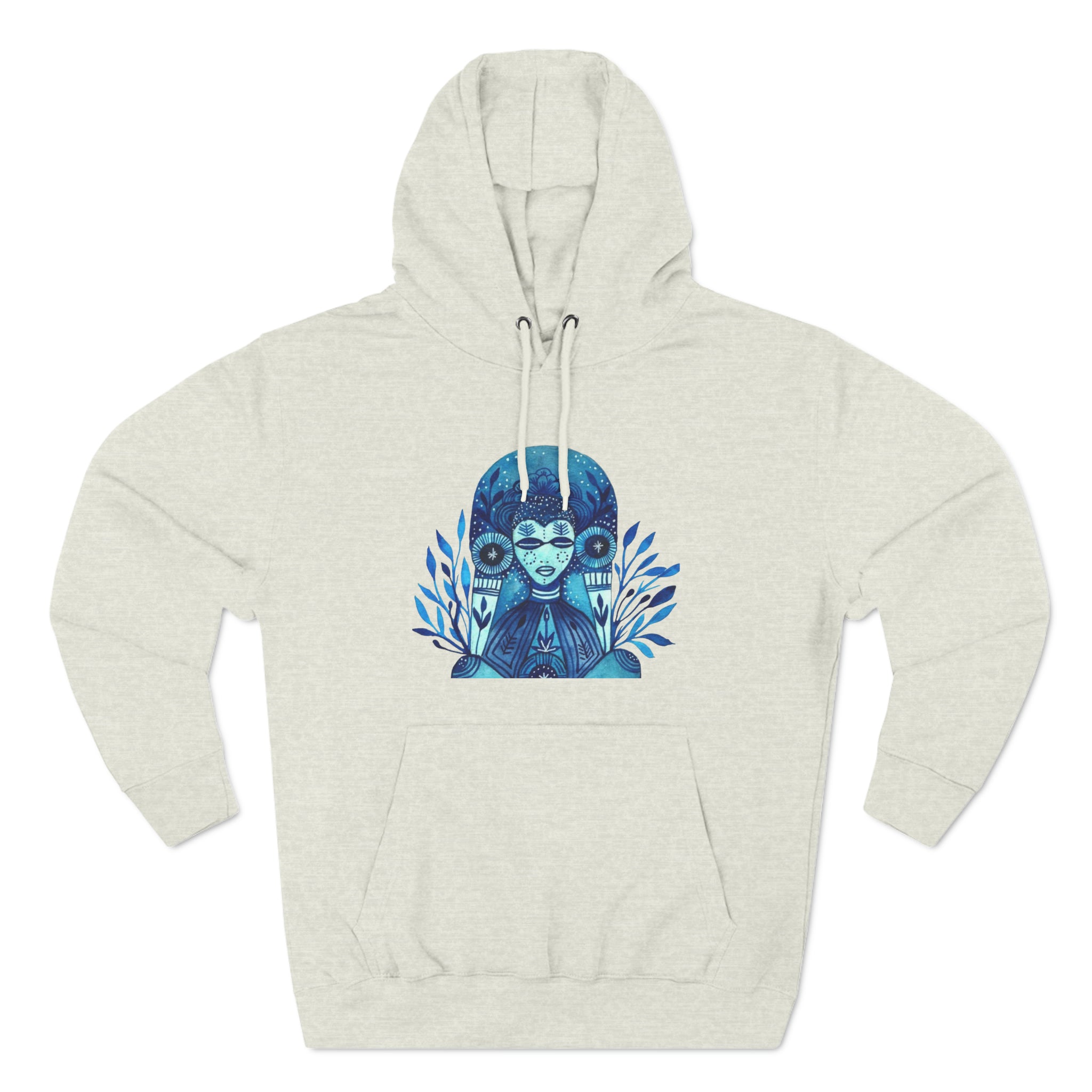 Taino Inspired Queen When Its Dark Look For The Stars Three-Panel Fleece Hoodie