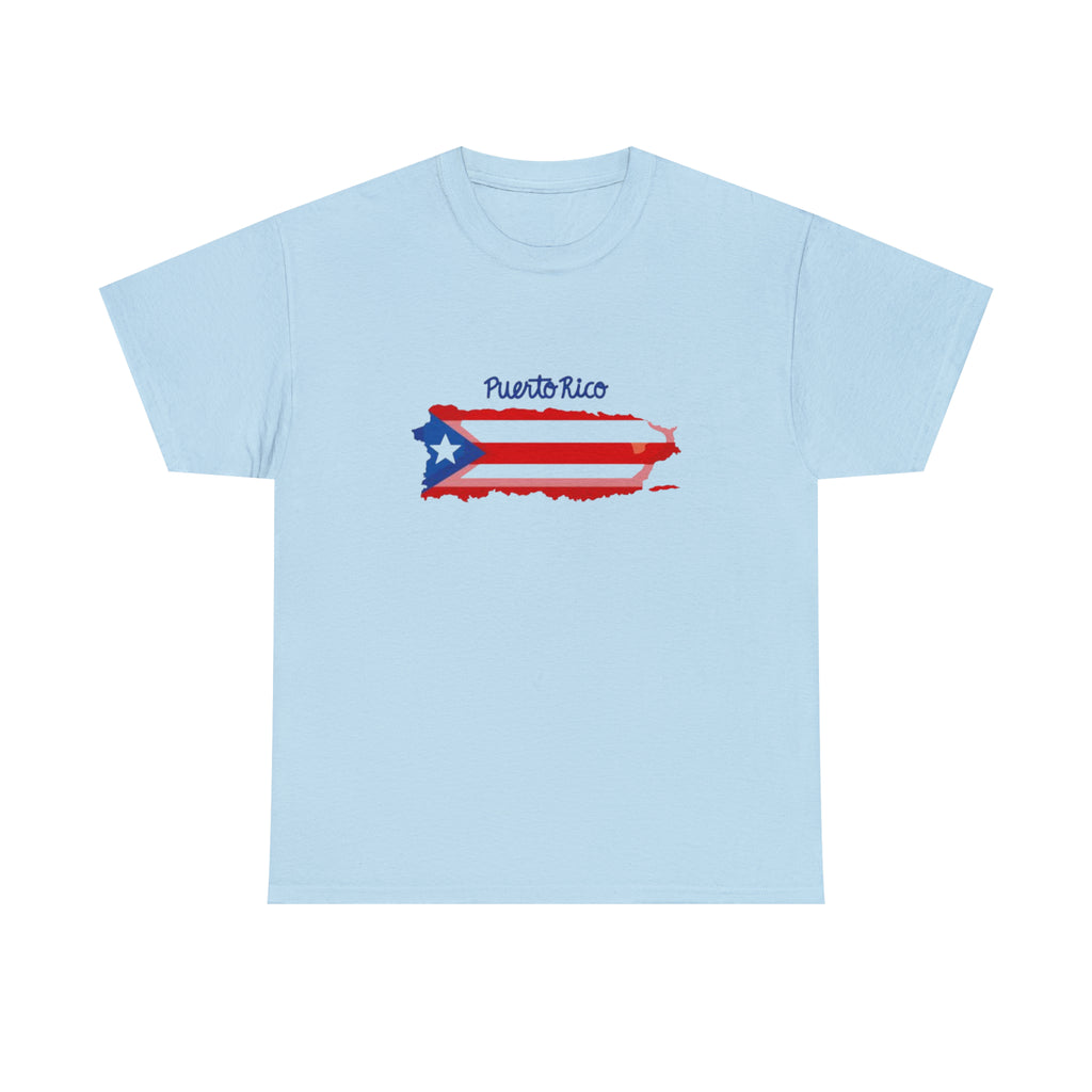 Island of Puerto Rico Flag Heavy Cotton Tee