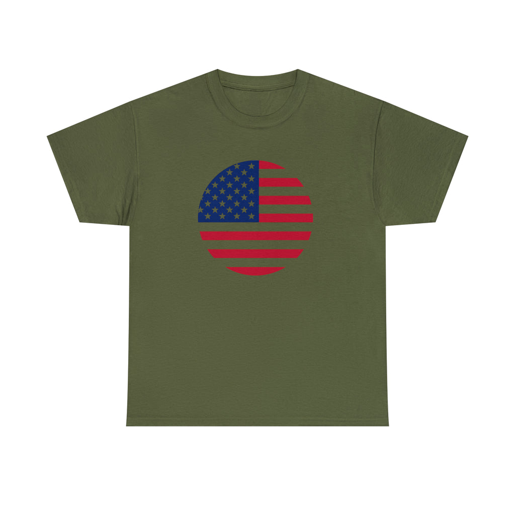 American Flag Globe Unisex Heavy Cotton Tee