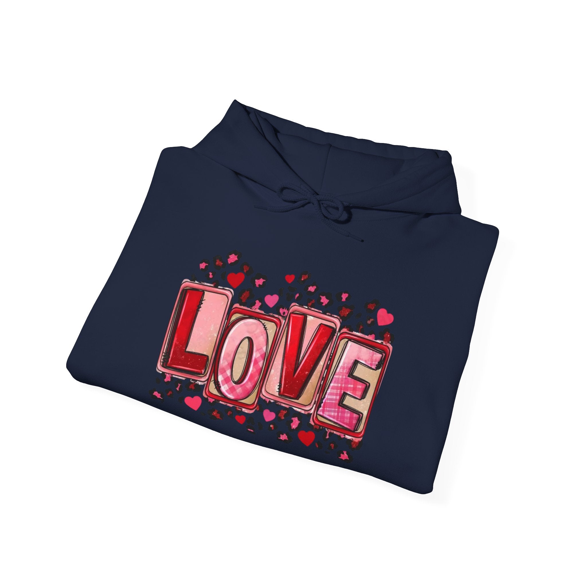 Valentine's Day Love Graphic Hoodie — Heart & 'LOVE' Valentine Pullover