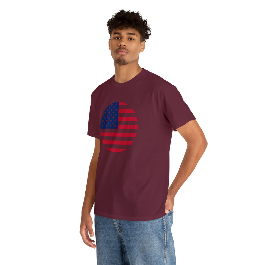 American Flag Globe Unisex Heavy Cotton Tee