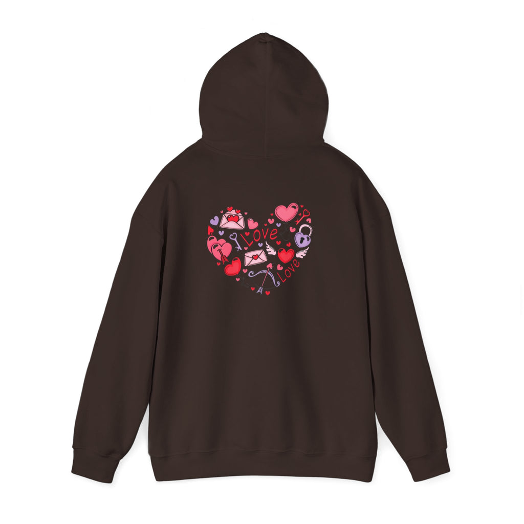 Valentine's Day Love Graphic Hoodie — Heart & 'LOVE' Valentine Pullover