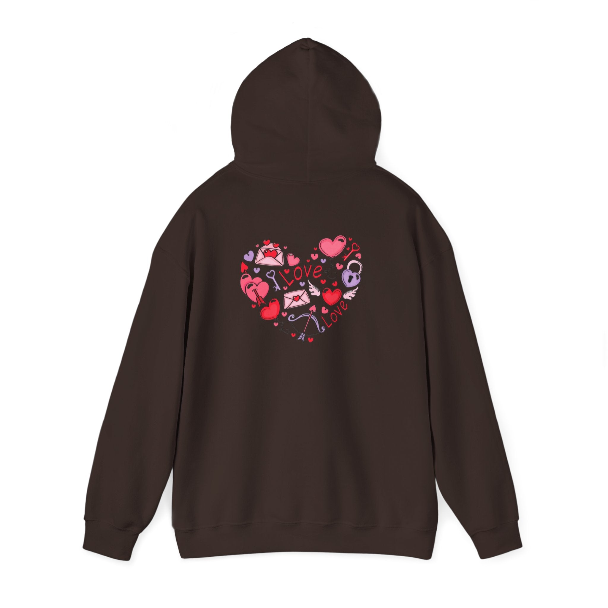 Valentine's Day Love Graphic Hoodie — Heart & 'LOVE' Valentine Pullover