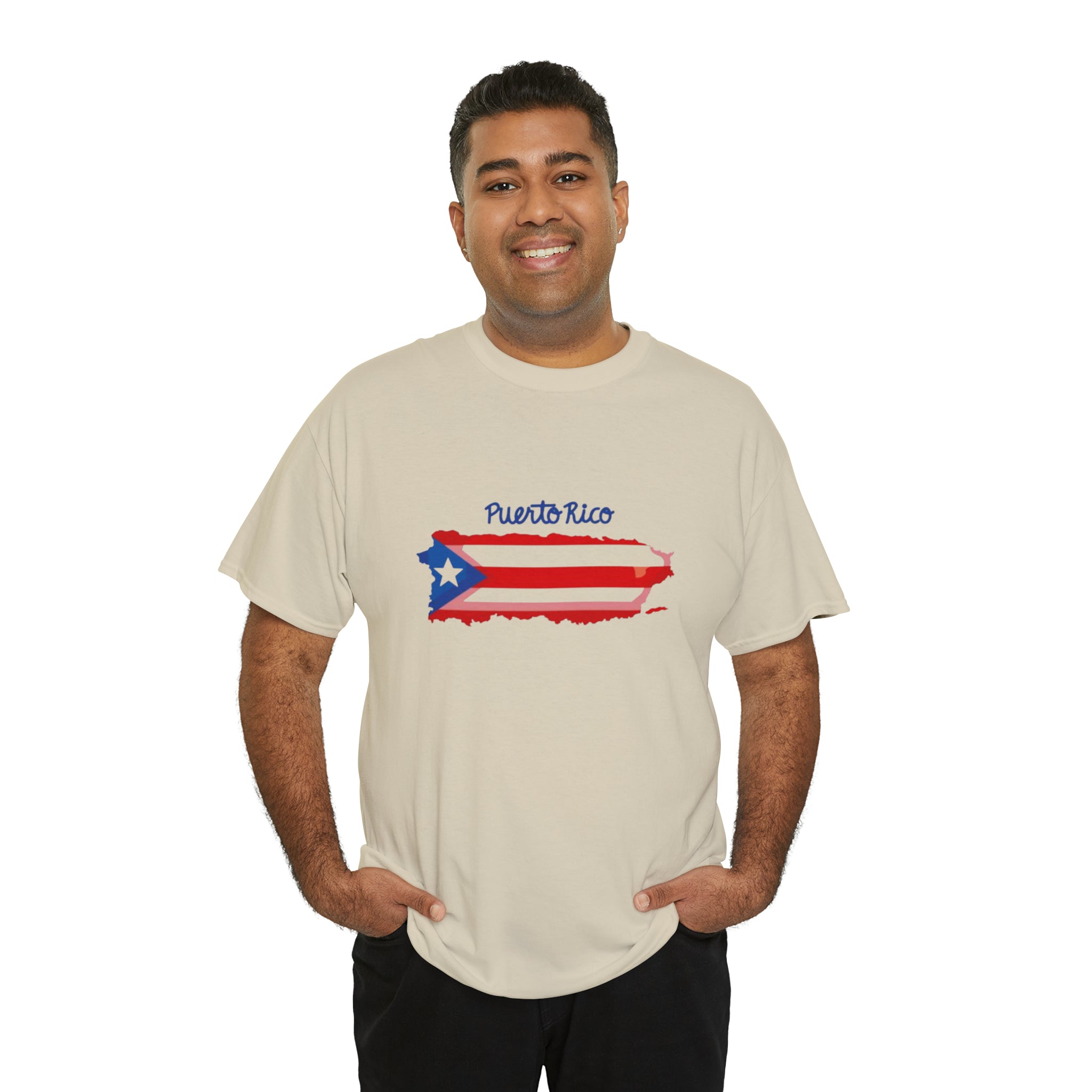 Island of Puerto Rico Flag Heavy Cotton Tee