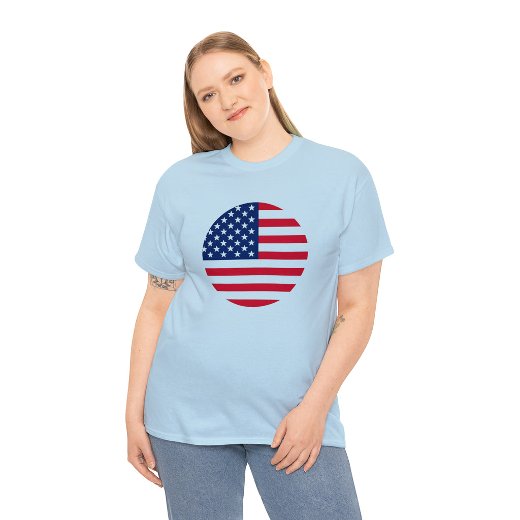 American Flag Globe Unisex Heavy Cotton Tee