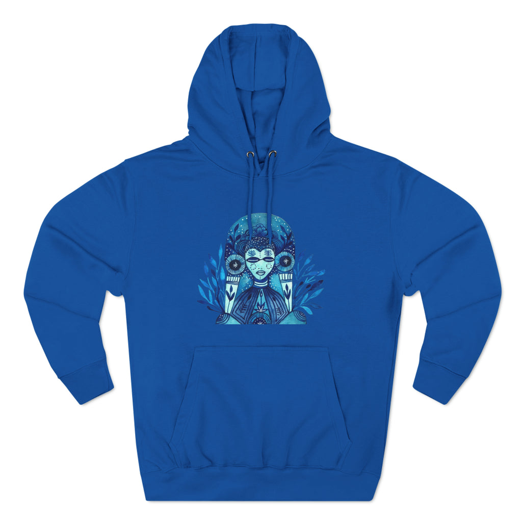 Taino Inspired Queen When Its Dark Look For The Stars Three-Panel Fleece Hoodie
