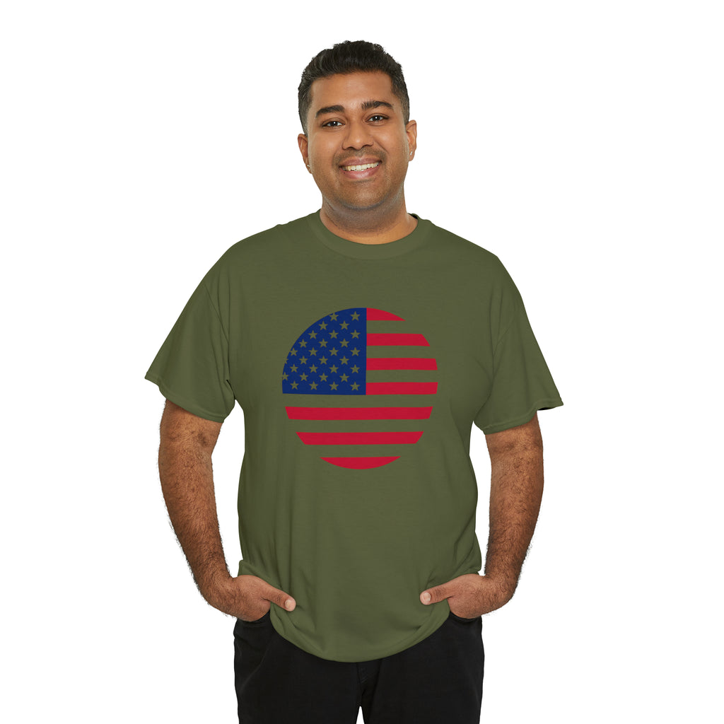 American Flag Globe Unisex Heavy Cotton Tee