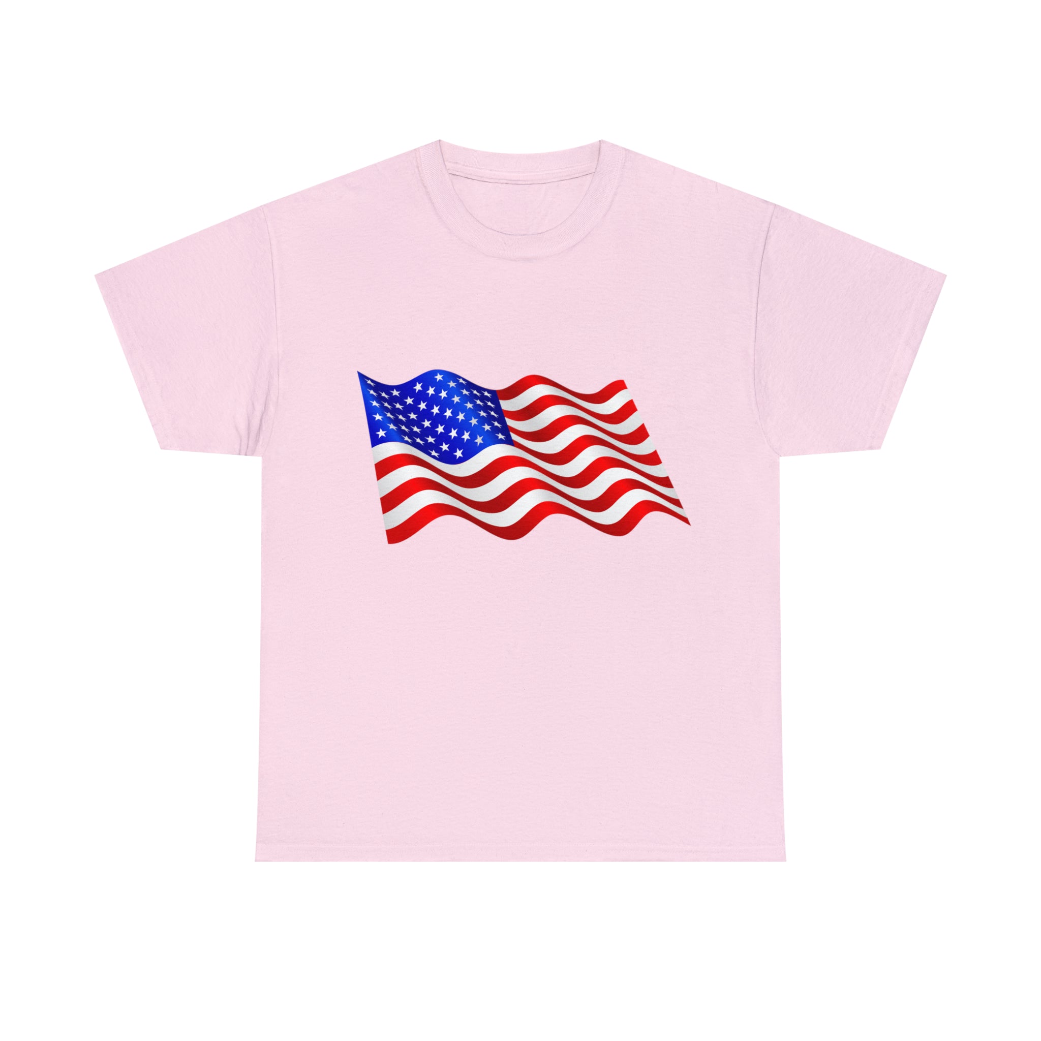 American Wavy Flag Unisex Heavy Cotton Tee