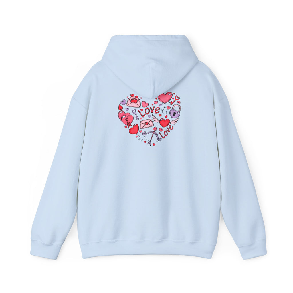Valentine's Day Love Graphic Hoodie — Heart & 'LOVE' Valentine Pullover