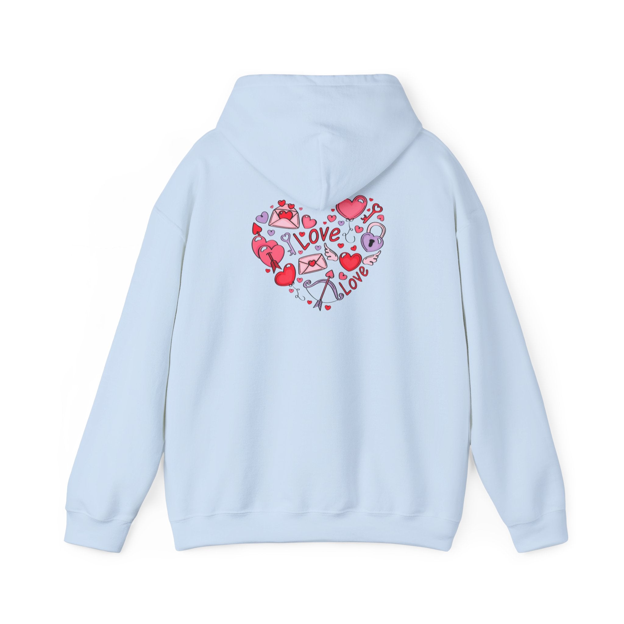 Valentine's Day Love Graphic Hoodie — Heart & 'LOVE' Valentine Pullover