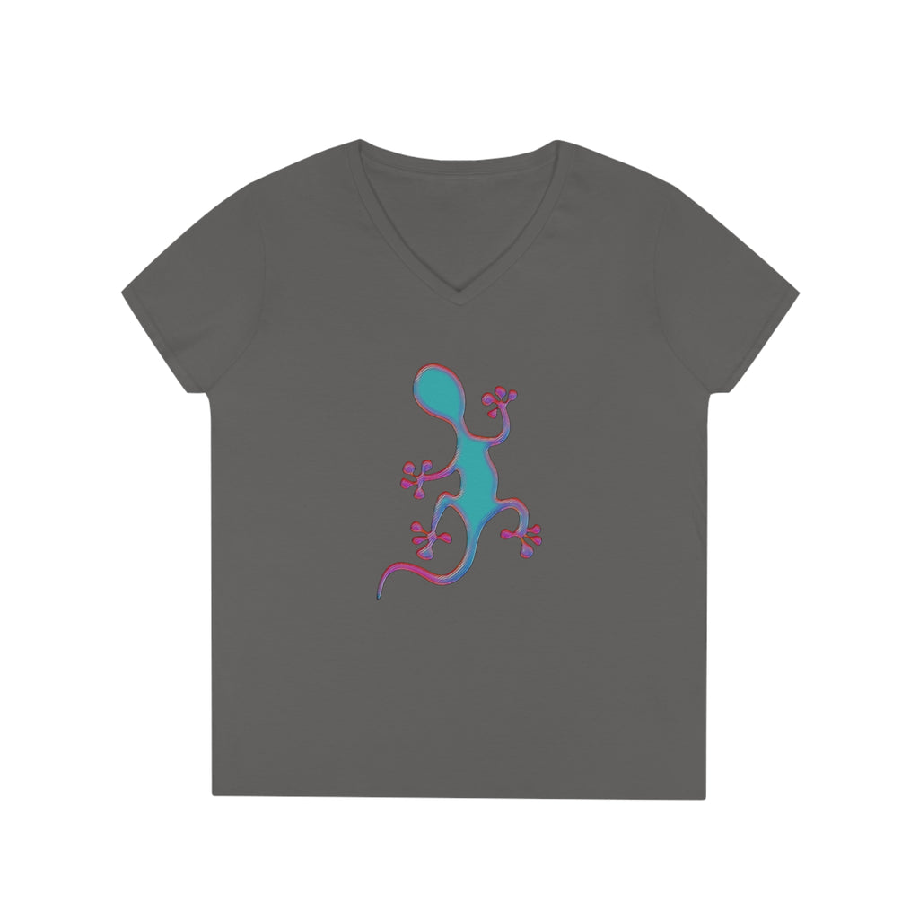 Taino-Inspried Salamander Ladies' V-Neck T-Shirt