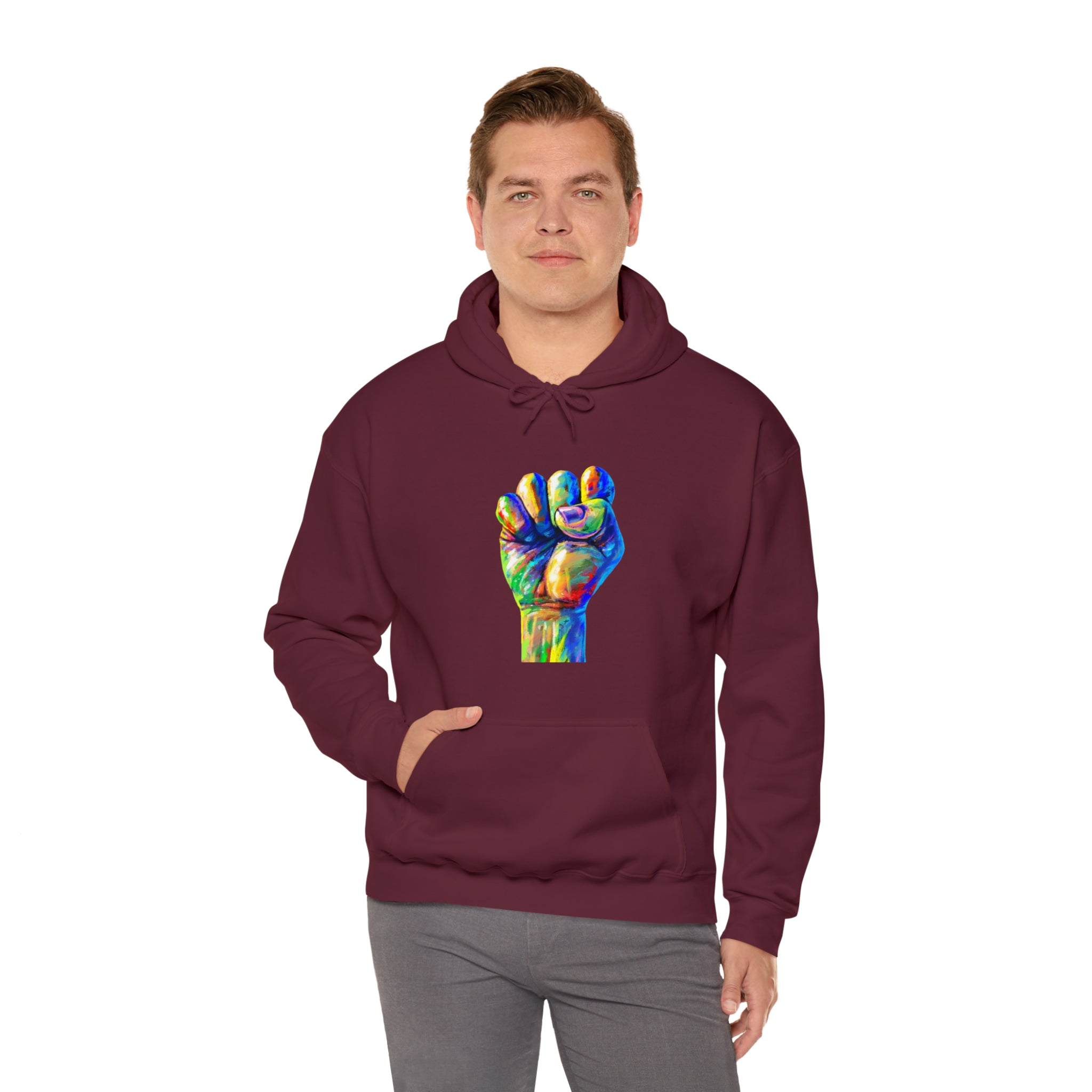 Power to The People Fist Unisex Heavy Blend™ Hooded Sweatshirt