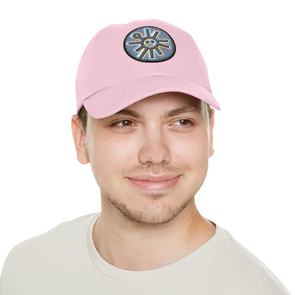Taino Symbolism Dad Hat with Leather Patch (Round)