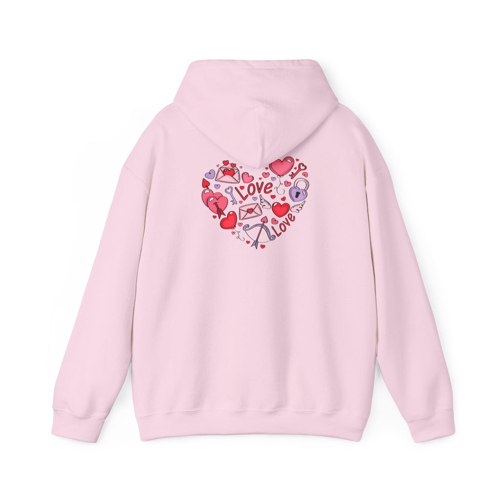 Valentine's Day Love Graphic Hoodie — Heart & 'LOVE' Valentine Pullover