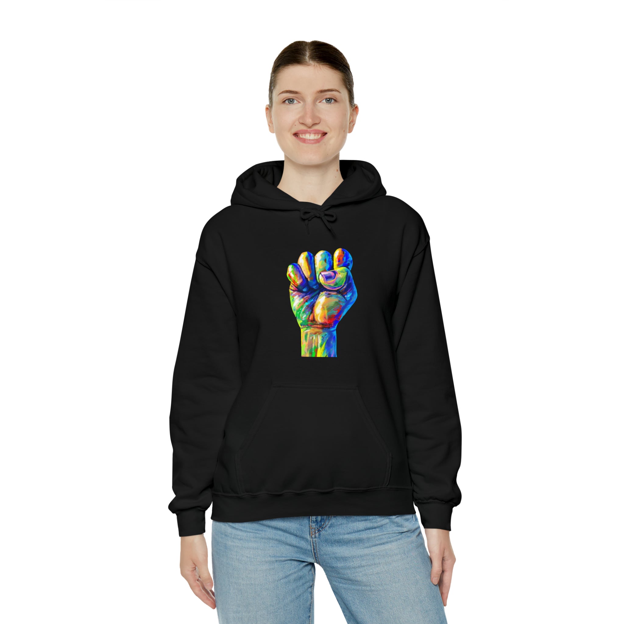 Power to The People Fist Unisex Heavy Blend™ Hooded Sweatshirt