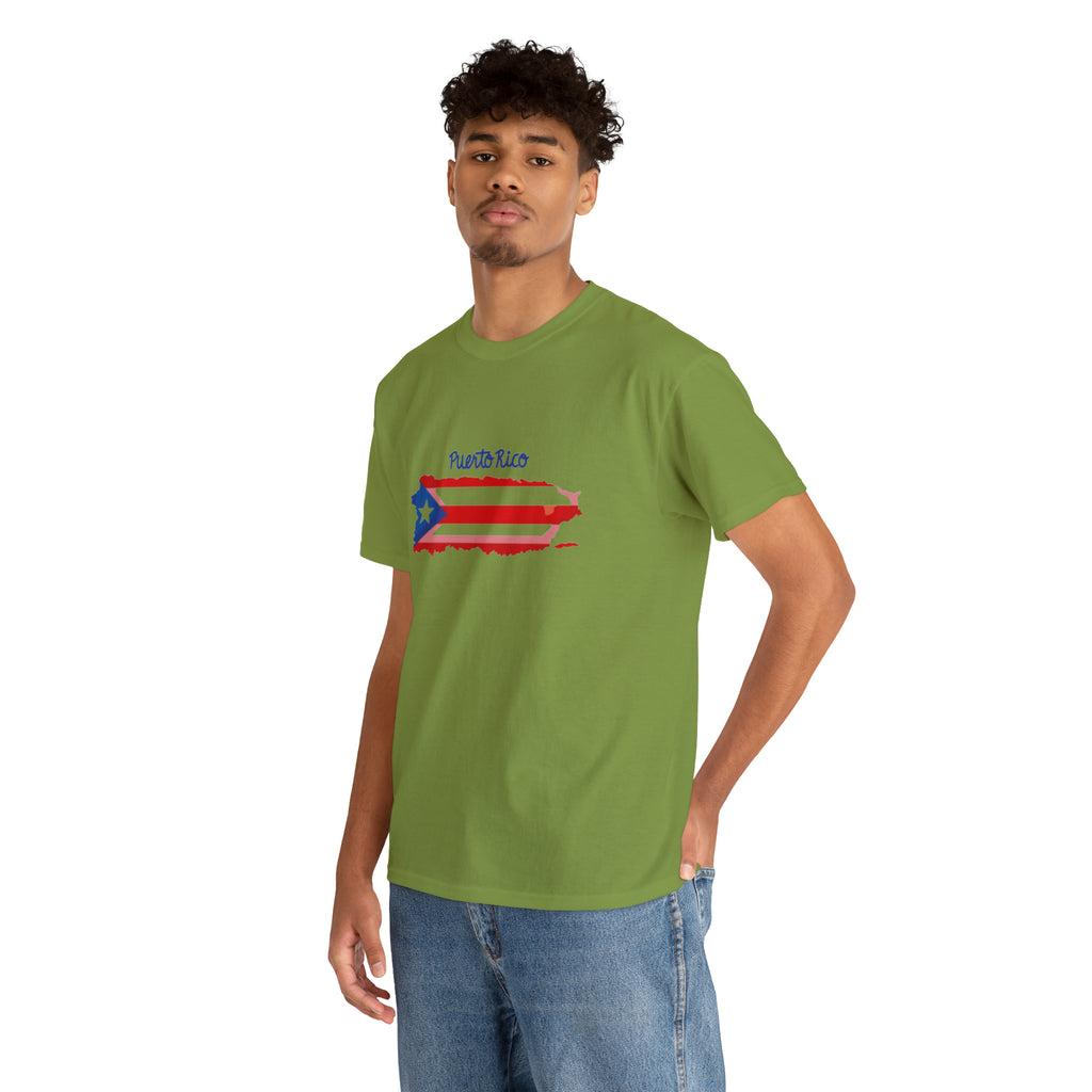 Island of Puerto Rico Flag Heavy Cotton Tee