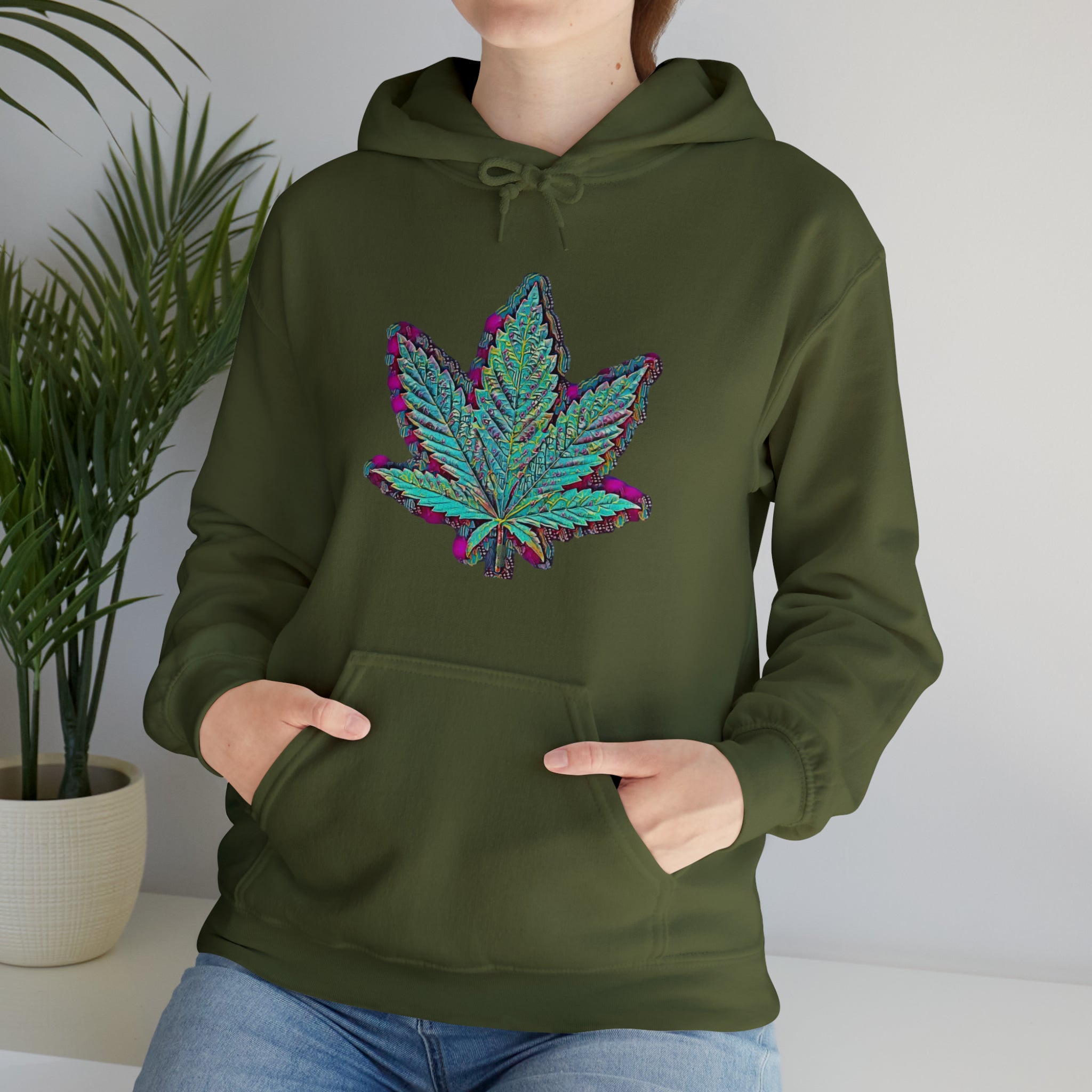 The Five Finger Leaf Unisex Heavy Blend™ Hooded Sweatshirt
