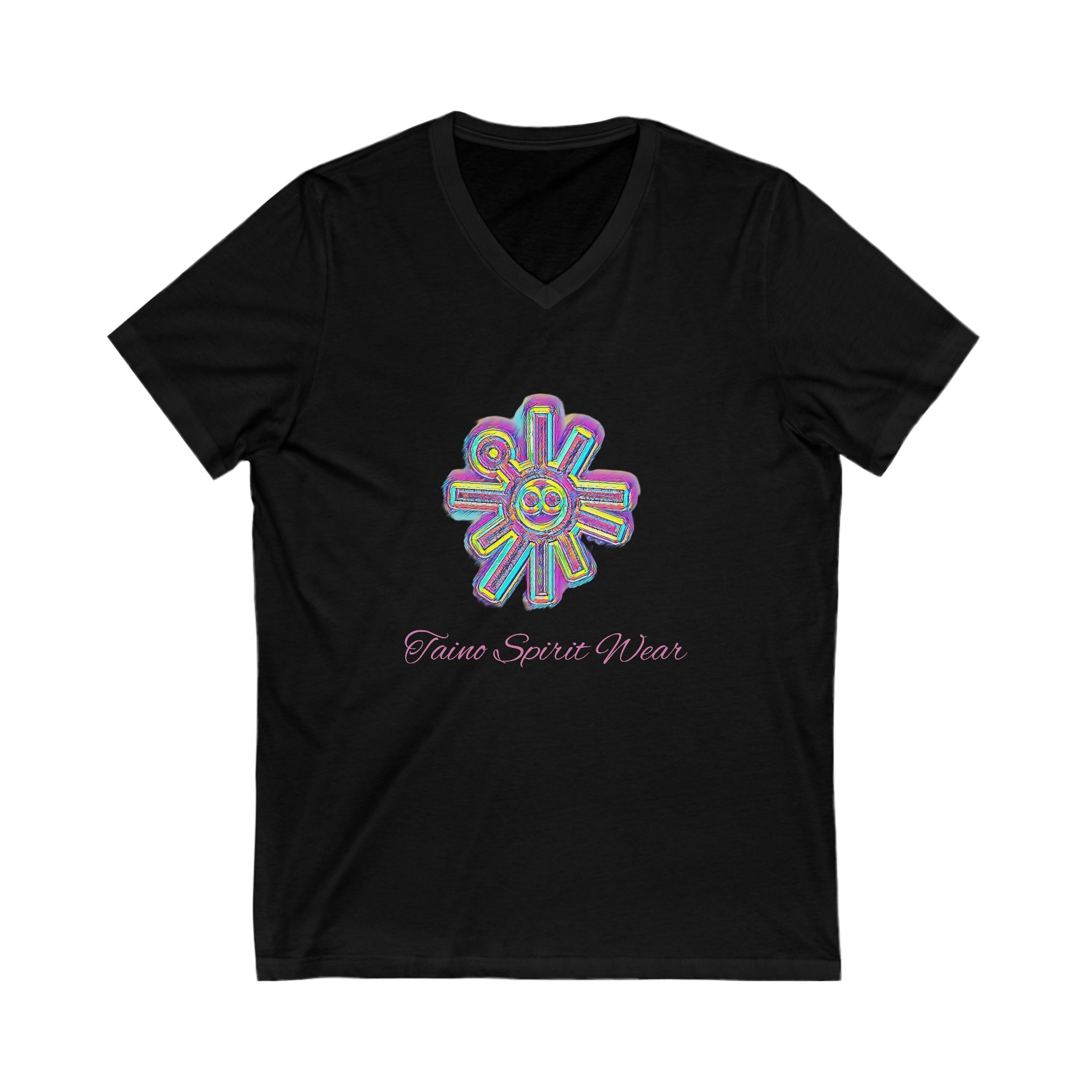 Taino Sun Symbolism Unisex Jersey Short Sleeve V-Neck Tee