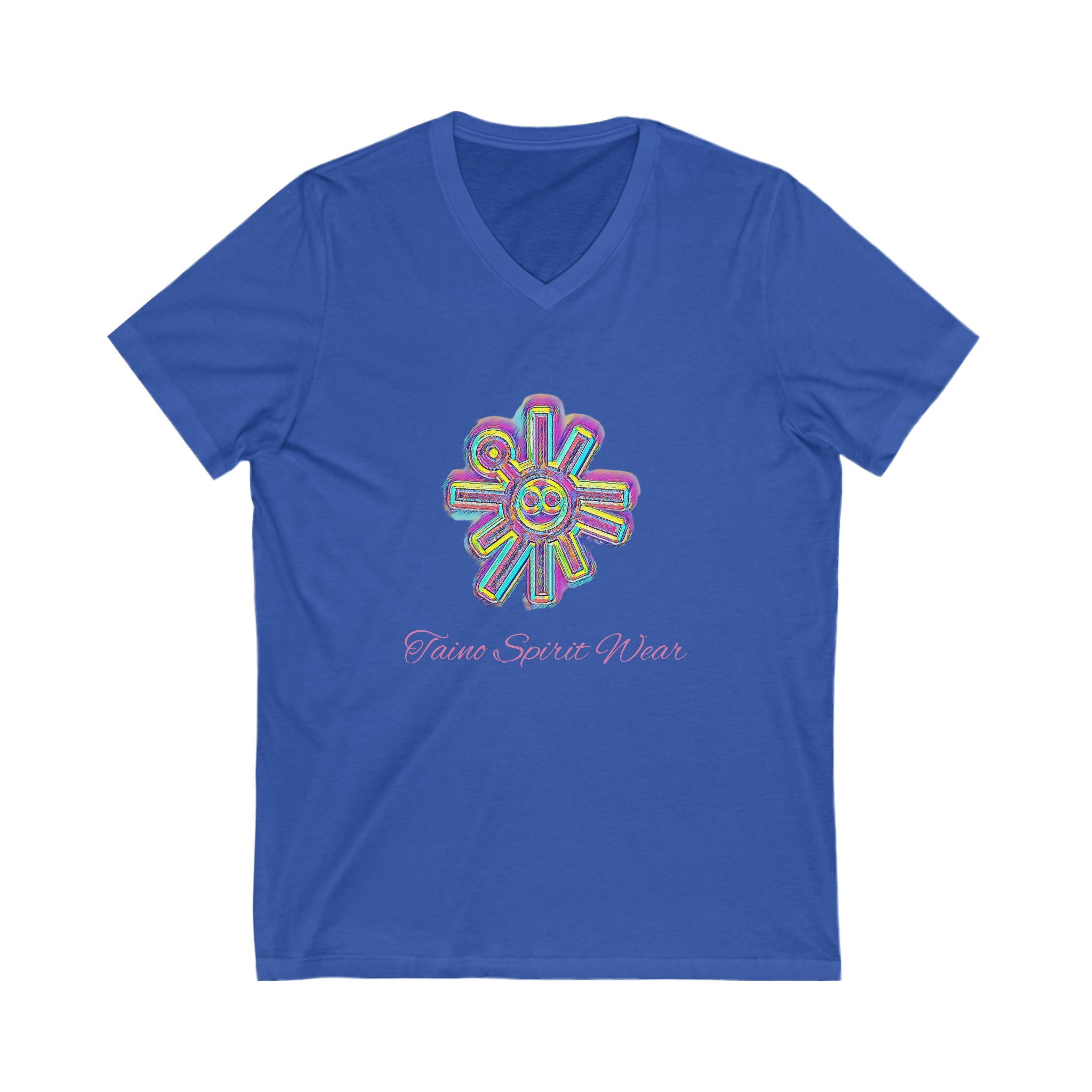 Taino Sun Symbolism Unisex Jersey Short Sleeve V-Neck Tee