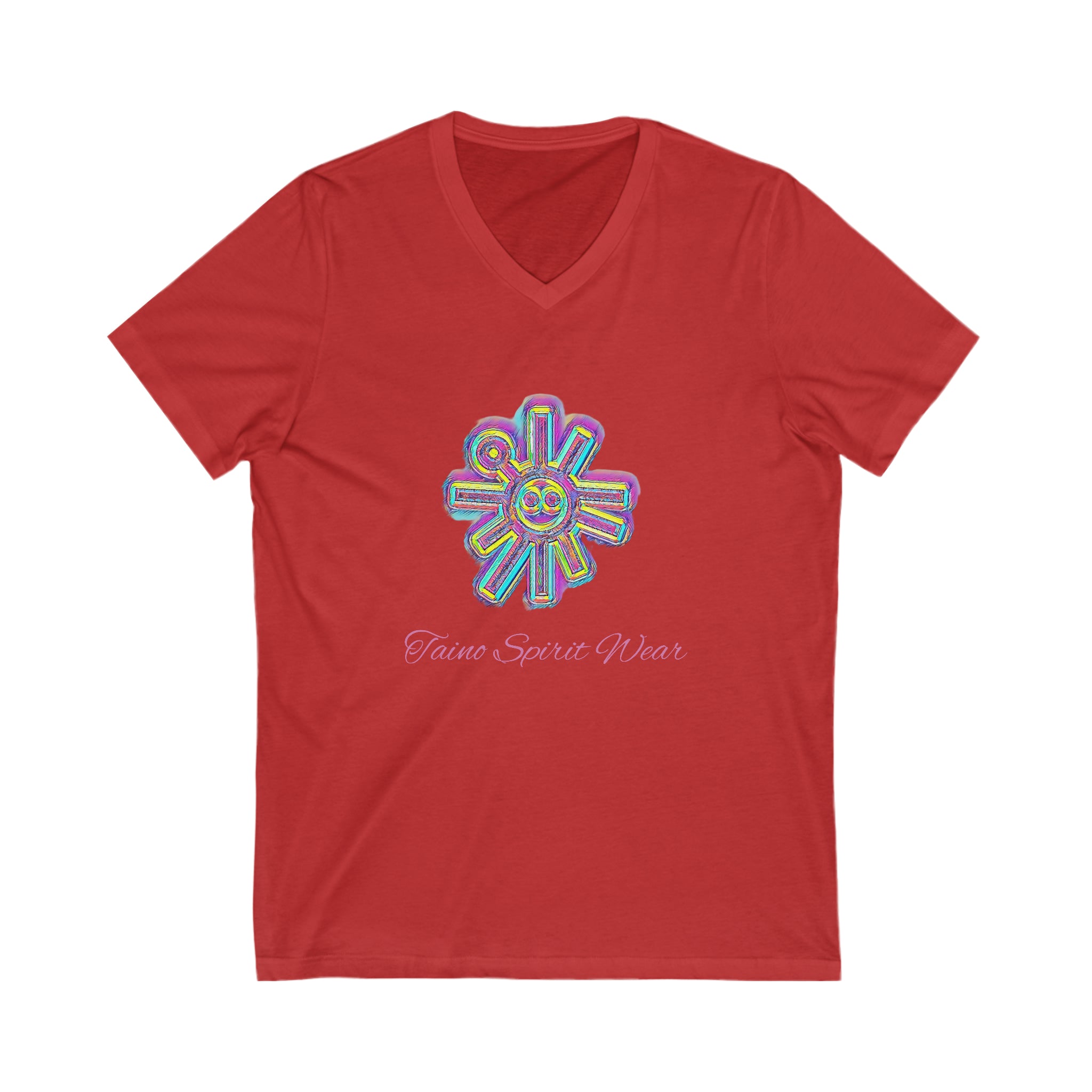 Taino Sun Symbolism Unisex Jersey Short Sleeve V-Neck Tee