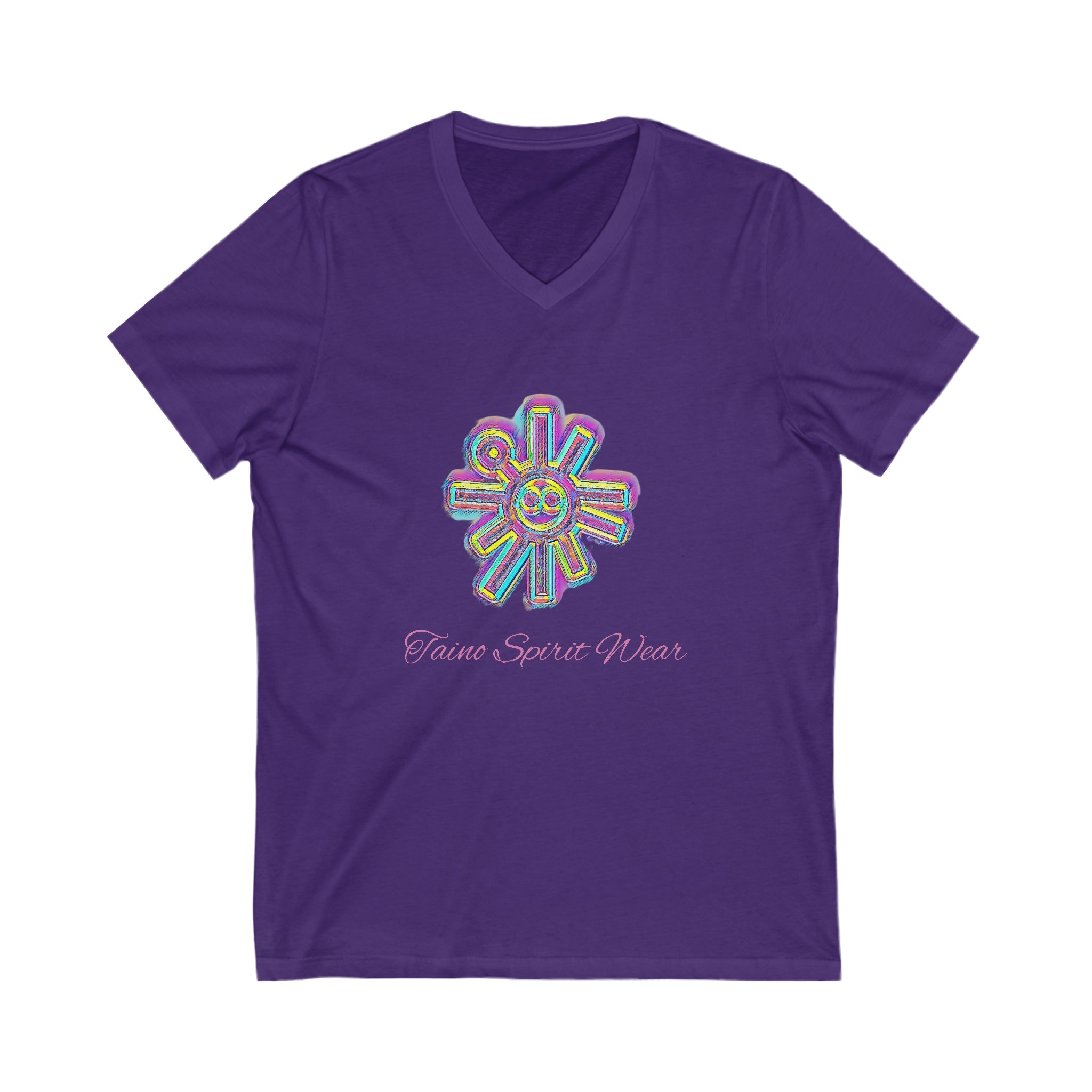 Taino Sun Symbolism Unisex Jersey Short Sleeve V-Neck Tee