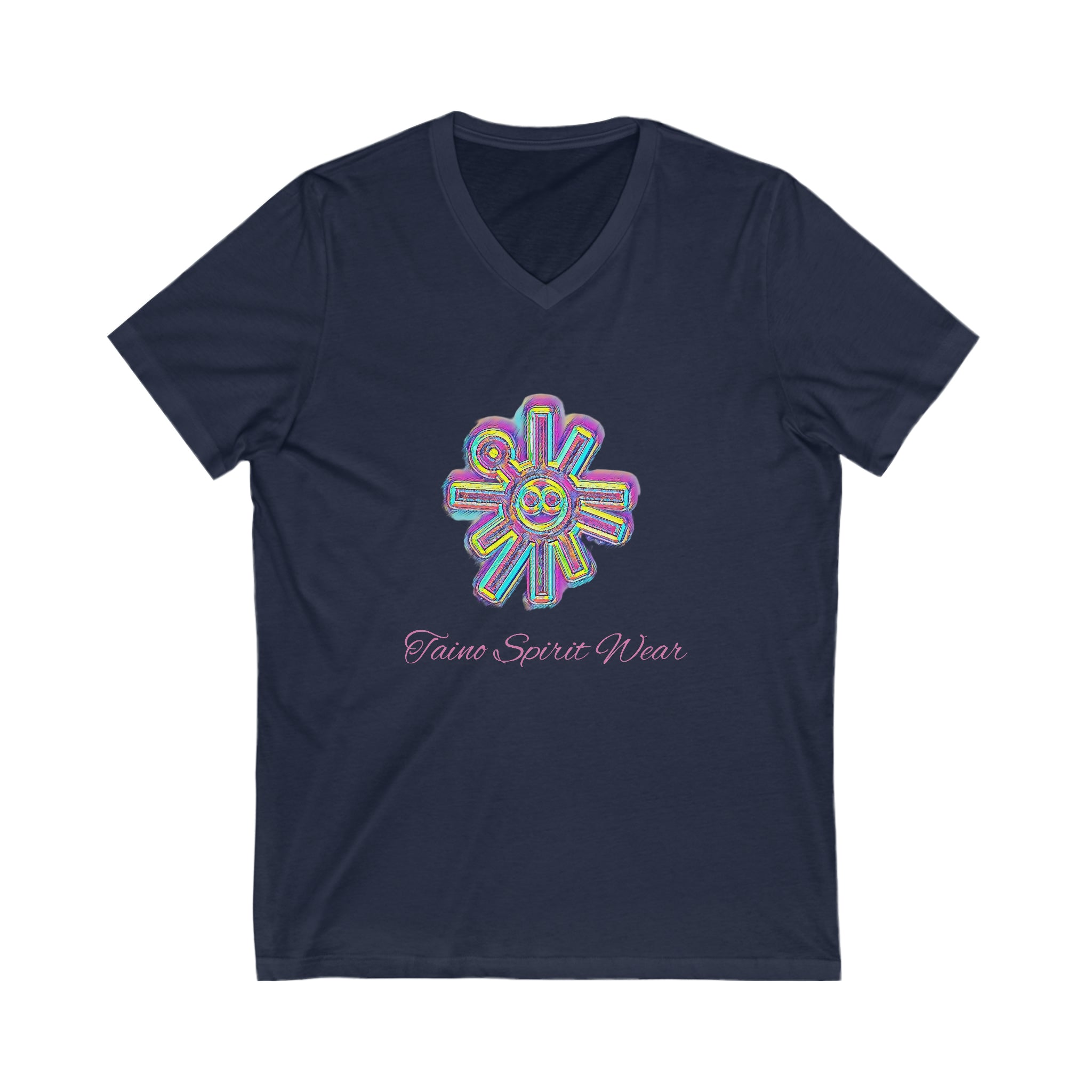 Taino Sun Symbolism Unisex Jersey Short Sleeve V-Neck Tee
