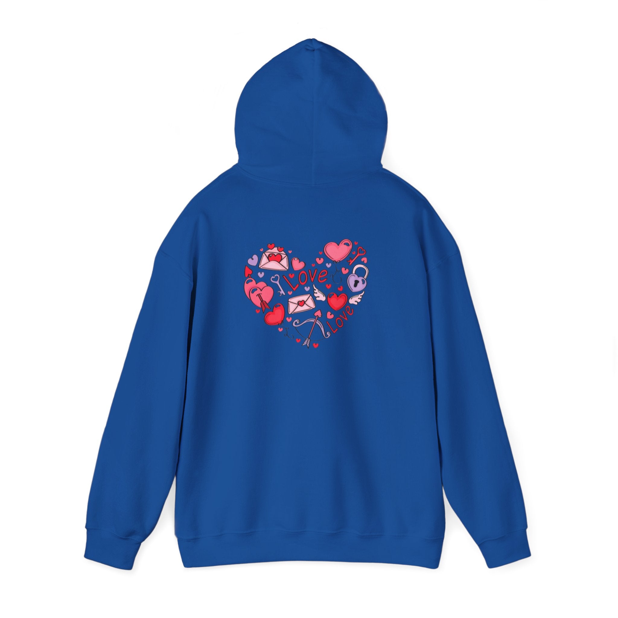 Valentine's Day Love Graphic Hoodie — Heart & 'LOVE' Valentine Pullover