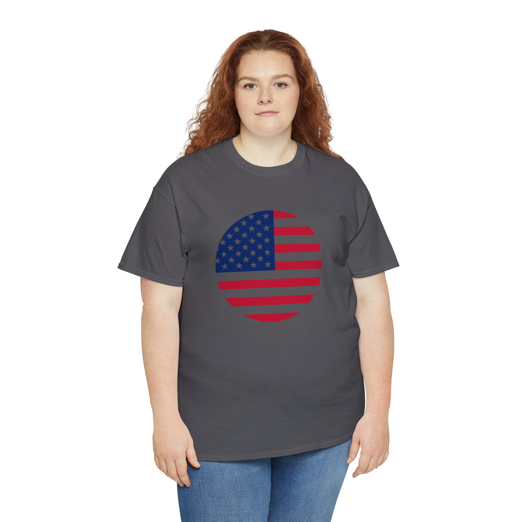 American Flag Globe Unisex Heavy Cotton Tee