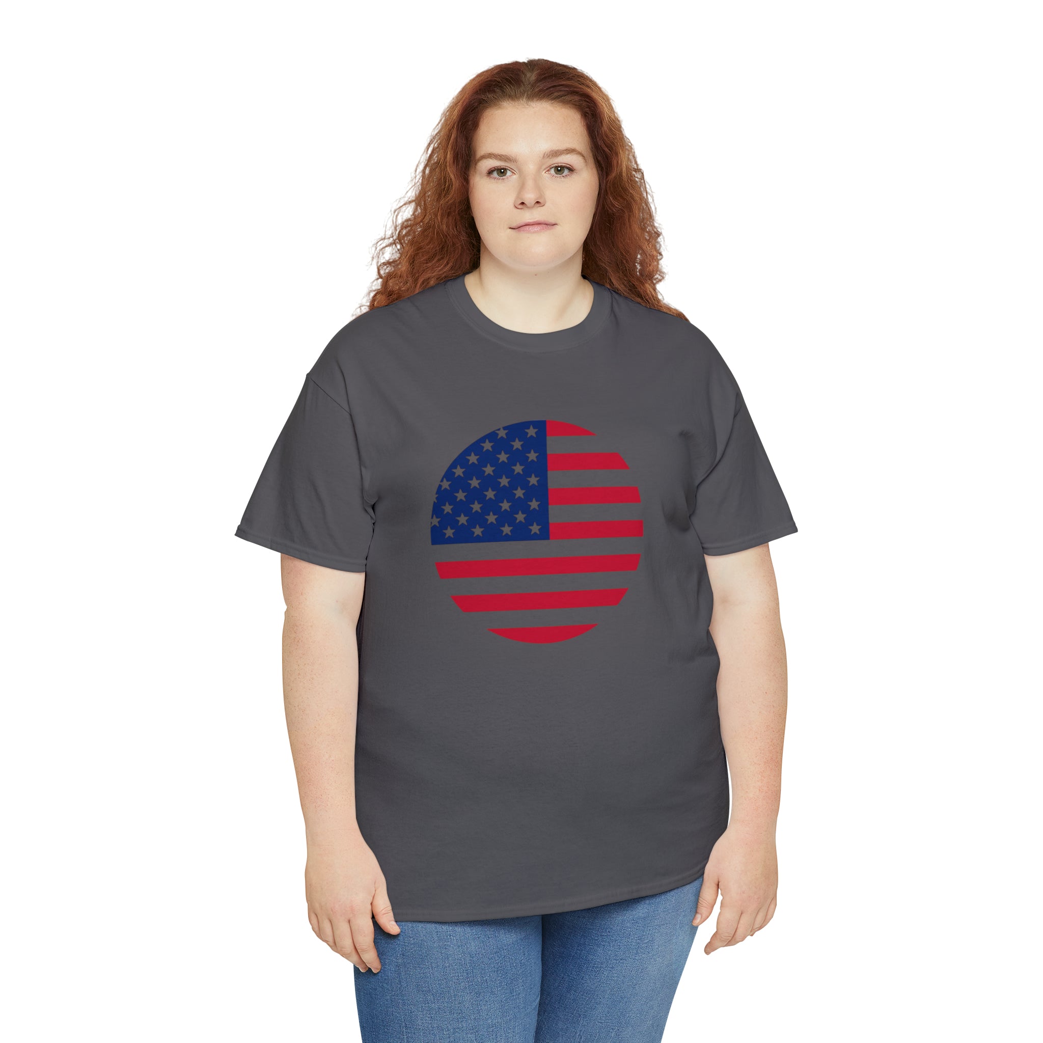American Flag Globe Unisex Heavy Cotton Tee