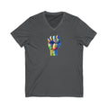 Power To The People Fist V-Neck Tee — Pride & Protest Solidarity T-Shirt