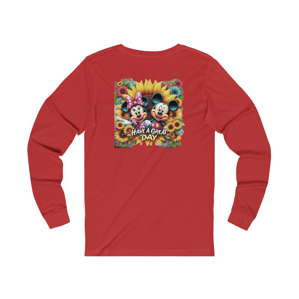 Minnie and Mickie Have A Great Day Unisex Jersey Long Sleeve Tee