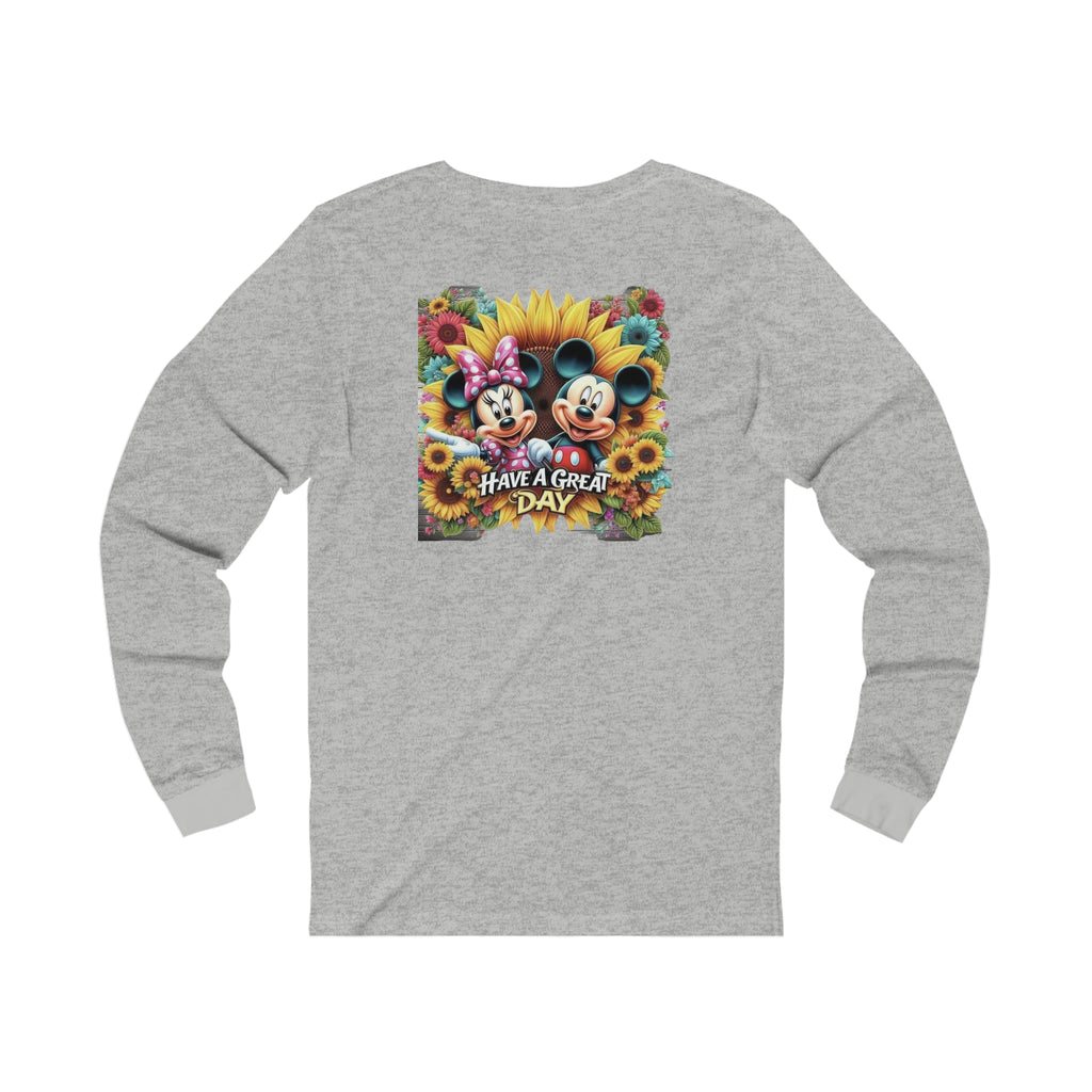 Minnie and Mickie Have A Great Day Unisex Jersey Long Sleeve Tee