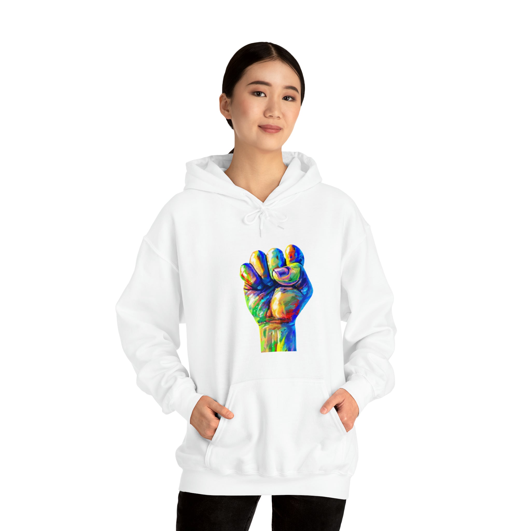 Power to The People Fist Unisex Heavy Blend™ Hooded Sweatshirt