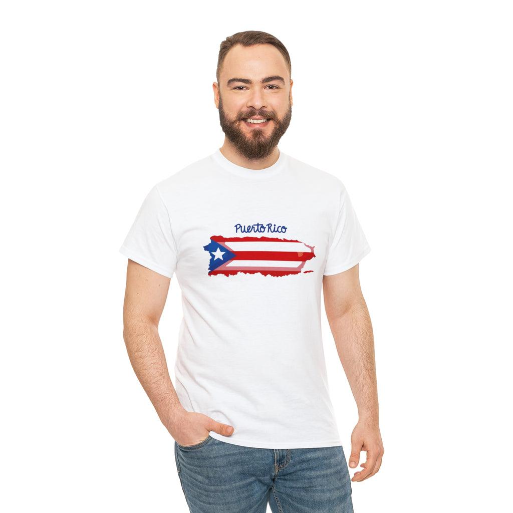 Island of Puerto Rico Flag Heavy Cotton Tee