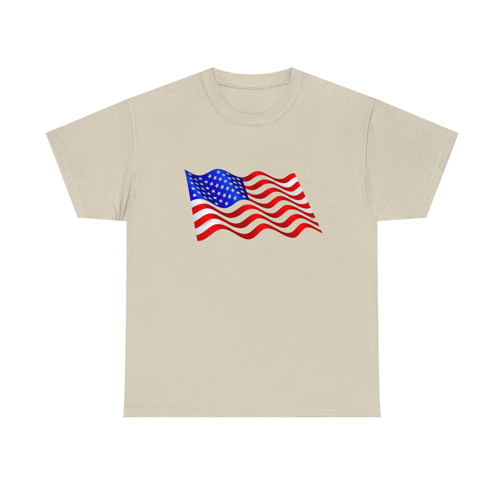American Wavy Flag Unisex Heavy Cotton Tee