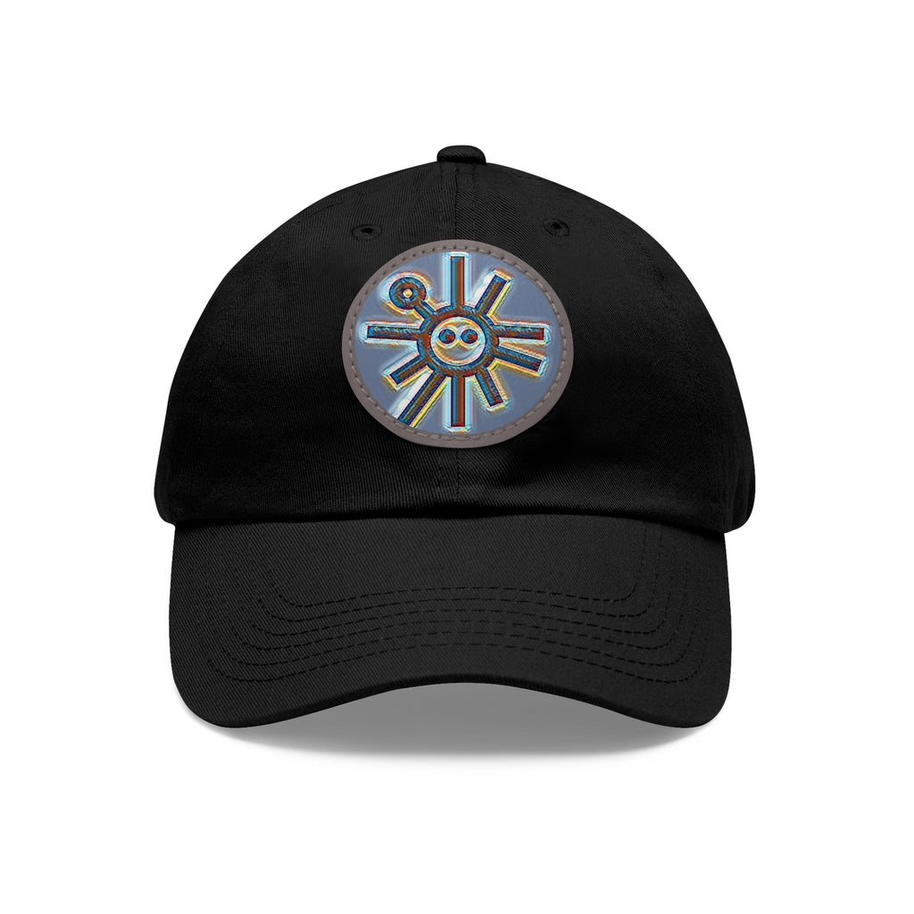 Taino Symbolism Dad Hat with Leather Patch (Round)
