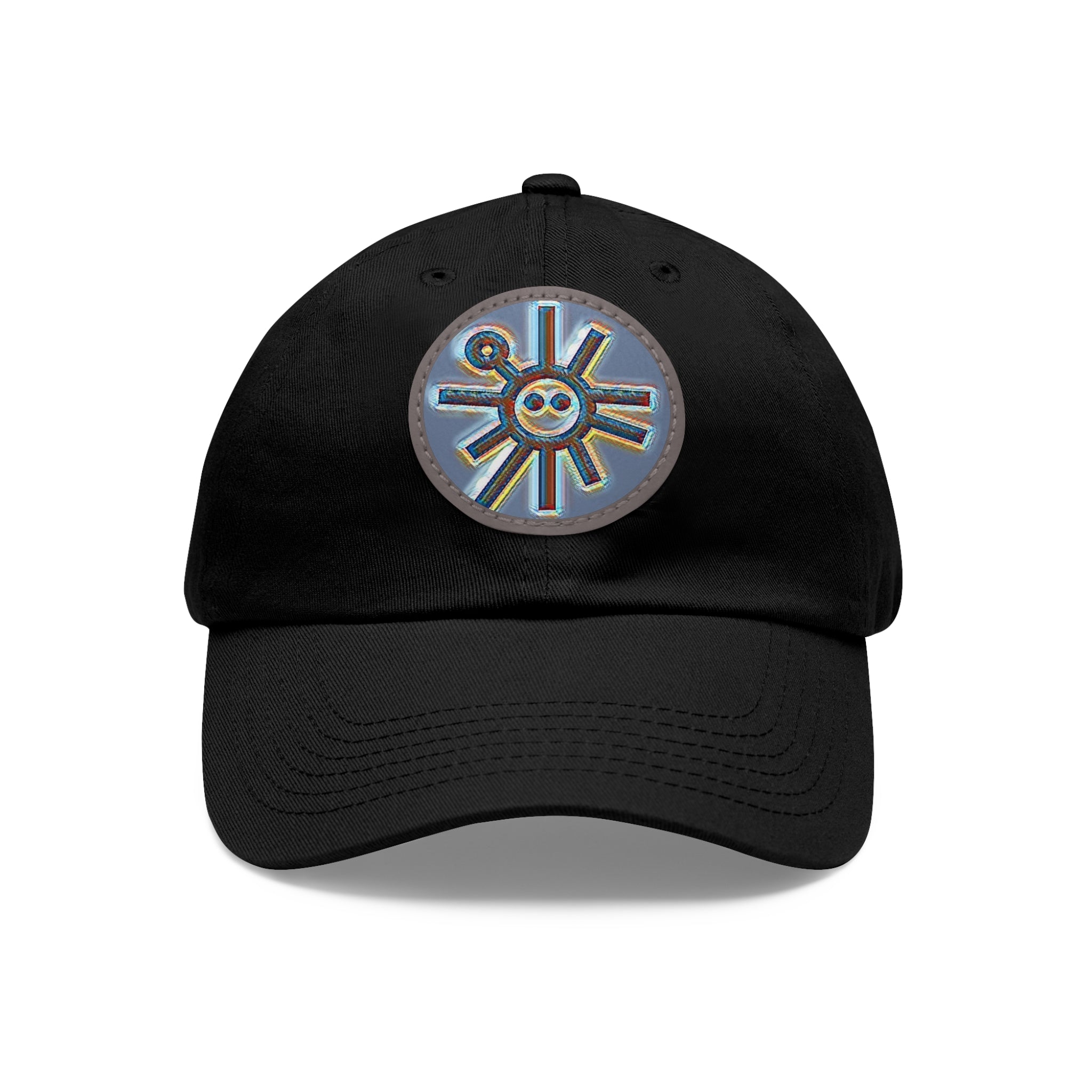 Taino Symbolism Dad Hat with Leather Patch (Round)