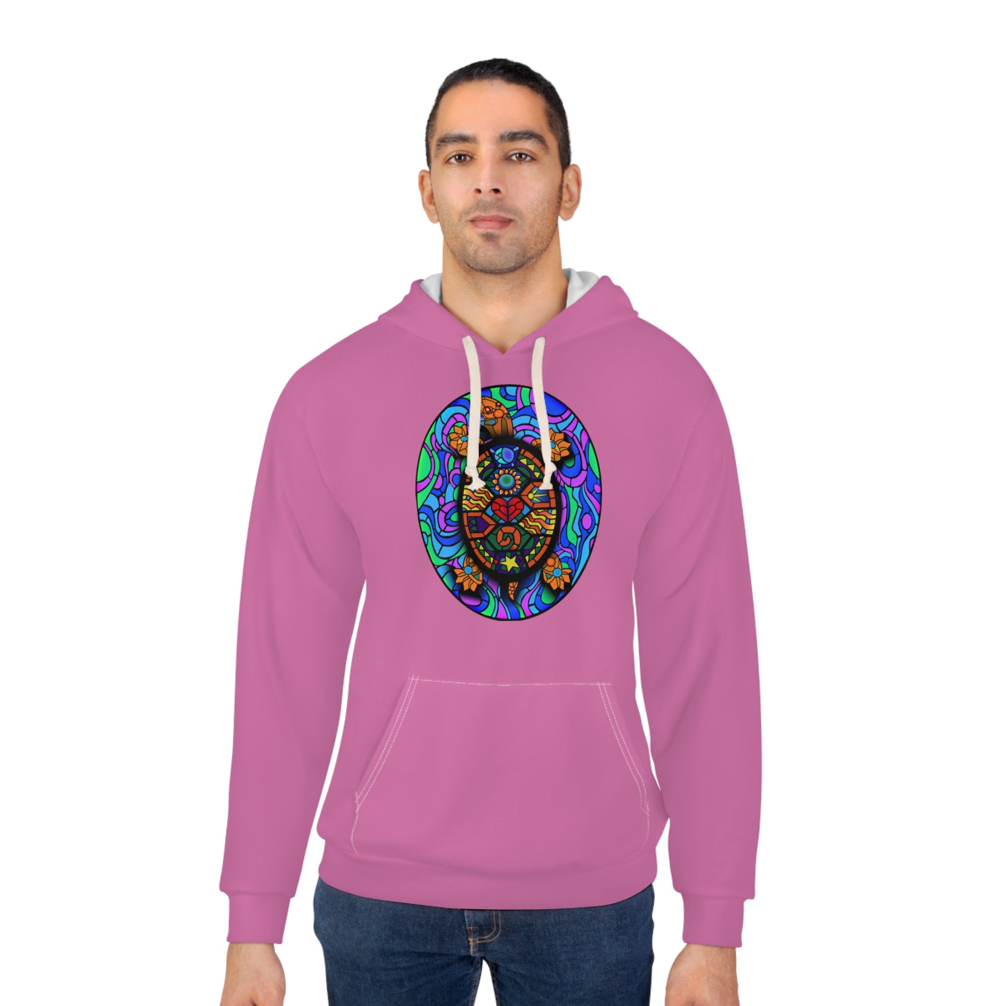 Taino-Inspired Turtle Unisex Pullover Hoodie (AOP)