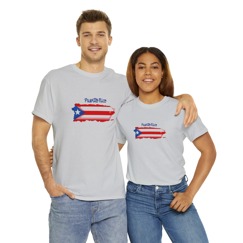 Island of Puerto Rico Flag Heavy Cotton Tee