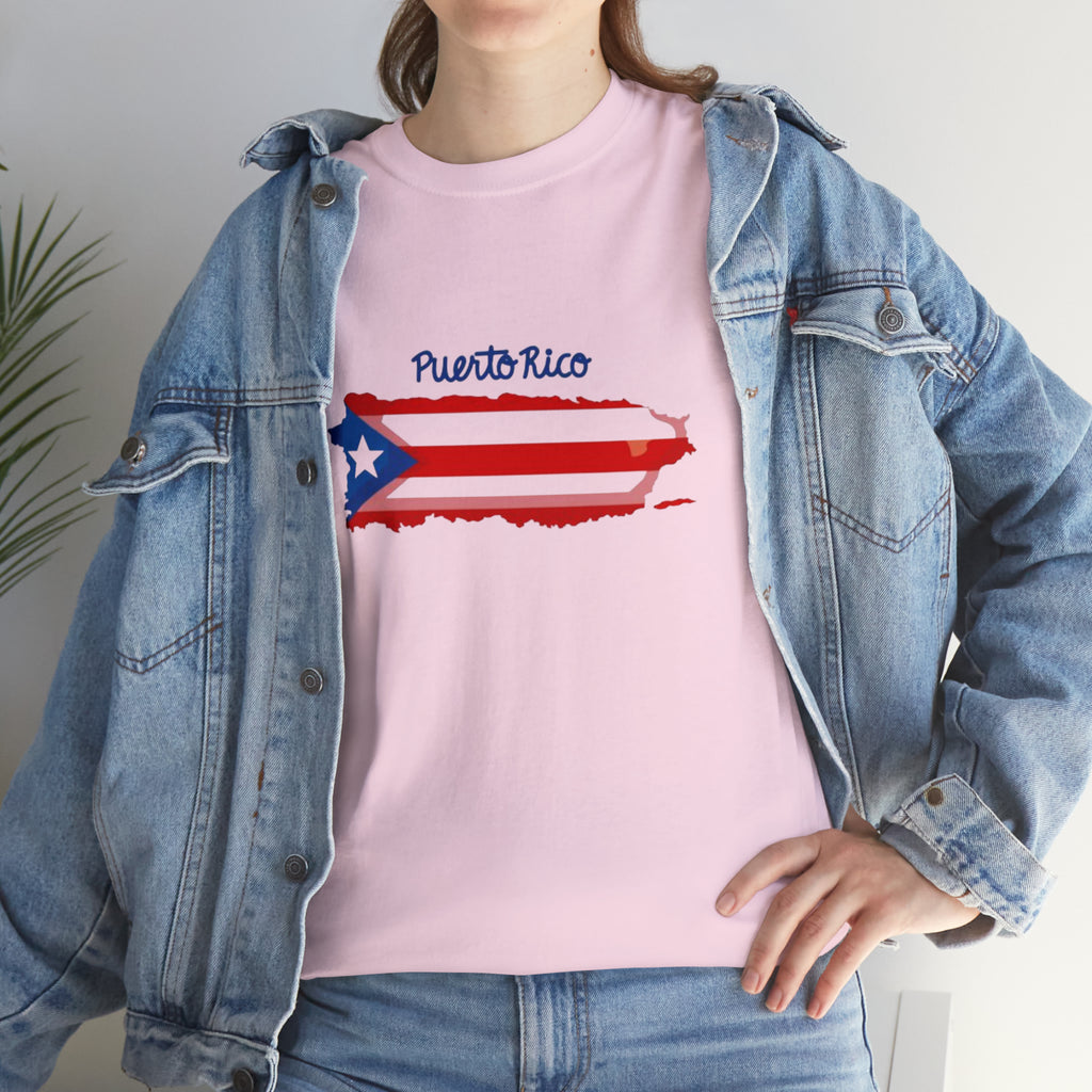 Island of Puerto Rico Flag Heavy Cotton Tee