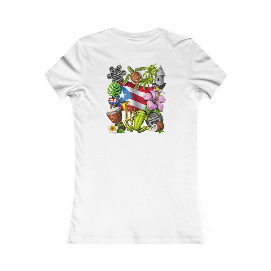 Patriotic Puerto Rico Rose Tee — Women's Flag Butterfly Floral T-Shirt